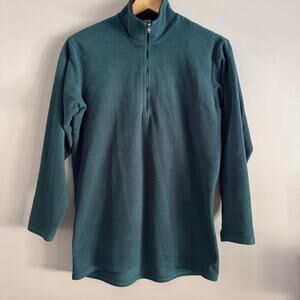 Vintage Patagonia Capilene Fleece Green Quarter Zip Sweater Pullover Medium USA